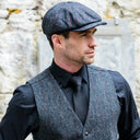 B10138GREY Men's Button-Top Irish Wool Driving Cap Gaelsong
