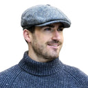 B10138GREYHRB Men's Button-Top Irish Wool Driving Cap Gaelsong
