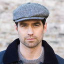 B10138GREYHRB Men's Button-Top Irish Wool Driving Cap Gaelsong
