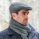 B10143 Men's Wool Gatsby Irish Flat Cap Grey Side View Gaelsong
