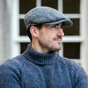 B10147 Gents Herringbone Irish Tweed Kerry Cap Grey Gaelsong
