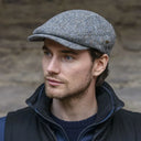 B10147 Gents Herringbone Irish Tweed Kerry Cap Grey Gaelsong
