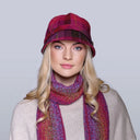 B10156ROSE Ladies Irish Tweed Flapper Cap Rose Gaelsong
