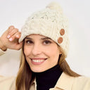 B10163 WHITE Colour Supersoft Aran Merino Wool Hat Gaelsong