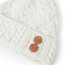 B10163 WHITE Colour Supersoft Aran Merino Wool Hat Studio Closeup View Gaelsong