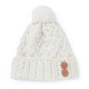 B10163 WHITE Colour Supersoft Aran Merino Wool Hat Studio Gaelsong