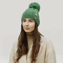 Luxurious Merino Button Pom-Pom Irish Hat Green Gaelsong
