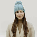 Luxurious Merino Button Pom-Pom Irish Hat Grey Gaelsong

