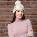 Luxurious Merino Button Pom-Pom Irish Hat Lifestyle White Gaelsong
