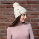 Luxurious Merino Button Pom-Pom Irish Hat Side View Gaelsong
