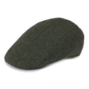 B10165 Gents Irish Tweed Driving Cap Green Herringbone Gaelsong
