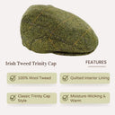 Herringbone Irish Tweed Kerry Cap Green Gaelsong
