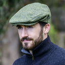 Herringbone Irish Tweed Kerry Cap Green Herringbone Gaelsong
