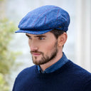 B10200 Herringbone Irish Tweed Kerry Cap Blue Gaelsong

