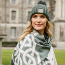 Aran Cable Knit Bobble Hat - Thyme Green Gaelsong
