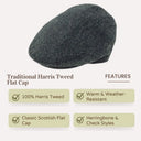 Traditional Harris Tweed Flat Cap Herrigbone Gaelsong