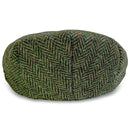 B10246 Herringbone Designed Irish Flat Cap Green Back View Gaelsong

