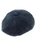 B10253 Men's Harris Tweed Newsboy Cap Navy Gaelsong
