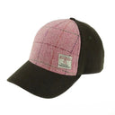 B10254 Handwoven Harris Tweed Baseball Cap Bright Pink with Overcheck Gaelsong
