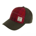 B10254 Handwoven Harris Tweed Baseball Cap Deep Pink Tartan  Gaelsong
