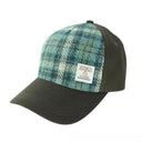 B10254 Handwoven Harris Tweed Baseball Cap Duck Egg and Cream Gaelsong
