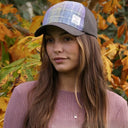B10254 Handwoven Harris Tweed Baseball Cap Muted Lilac Gaelsong
