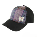 B10254 Handwoven Harris Tweed Baseball Cap Pink Lilac Gaelsong
