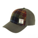 B10254 Handwoven Harris Tweed Baseball Cap Rust Check Gaelsong
