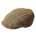 Checkered Men's Wool Blend Flat Cap Brown Gaelsong