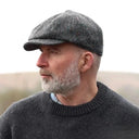B10307 Authentic Eight Panel Newsboy Connery Cap Granite Grey Side View Gaelsong
