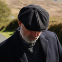 B10307 Authentic Eight Panel Newsboy Connery Cap Black Gaelsong
