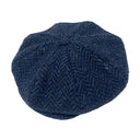 B10309 NAVY HERRINGBONE Colour Handwoven Genuine Harris Tweed Shelby Cap Gaelsong