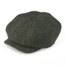 B10309 Handwoven Tweed Shelby Cap Green Herringbone Gaelsong
