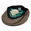 B10315 Men's Embroidered Tweed Flat Cap Brown Color Inside Gaelsong
