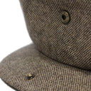 B10315 Men's Embroidered Tweed Flat Cap Brown Color Front View Gaelsong