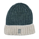 B10328 Women's Rib Knit Celtic Beanie in Light Green/Cream Studio Gaelsong