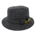 B10333 DARK GREY Colour Handcrafted Harris Tweed Irish Walking Hat Gaelsong
