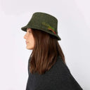 B10333 GREEN HERRINGBONE Colour Handcrafted Harris Tweed Irish Walking Hat Lifestyle Gaelsong
