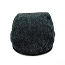 B10336 Handmade Harris Tweed Herringbone Flat Cap Charcoal Front View Gaelsong
