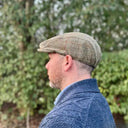 B10336 Handmade Harris Tweed Herringbone Flat Cap Country Green Lifestyle Gaelsong
