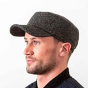 Irish Donegal Tweed Herringbone Cadet Cap Charcoal Gaelsong