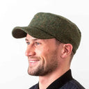 Irish Donegal Tweed Herringbone Cadet Cap Green Gaelsong