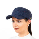 Irish Donegal Tweed Herringbone Cadet Cap Navy Gaelsong