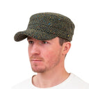 Genuine Irish Kerry Tweed Cadet Cap Green Gaelsong