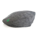 B10354 Irish Tweed Herringbone Flat Cap with Shamrock Embroidery Gaelsong
