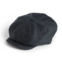 Men's Linen Herringbone Newsboy Cap Charcoal Gaelsong