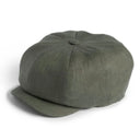 Men's Linen Herringbone Newsboy Cap Green Gaelsong