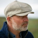 Men's Linen Herringbone Newsboy Cap Lifestyle Gaelsong