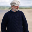 Men's Linen Herringbone Newsboy Cap Natural Lifestyle Gaelsong