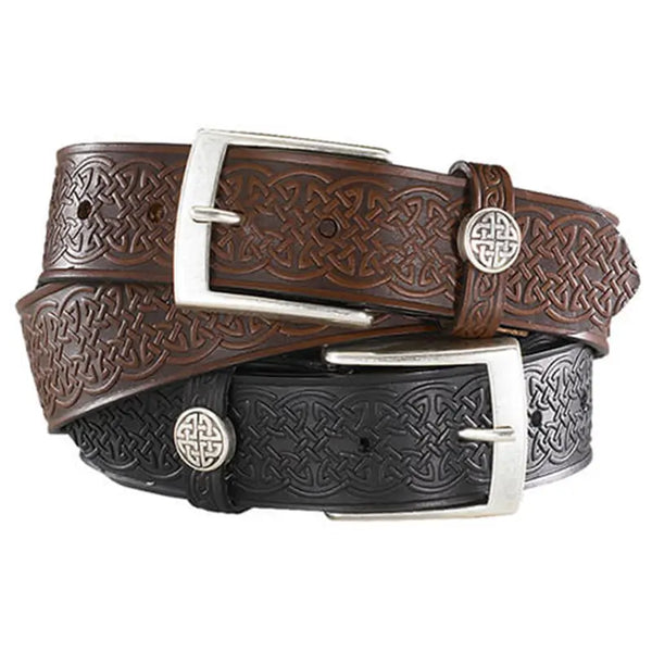 Unique Celtic Design Brown Belt NAME BELT CELTIC KNOT| Gavere Leather main image 4